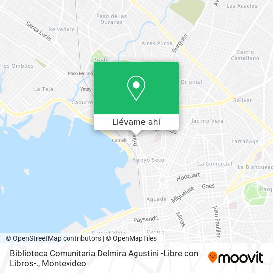 Mapa de Biblioteca Comunitaria Delmira Agustini -Libre con Libros-.