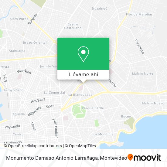 Mapa de Monumento Damaso Antonio Larrañaga