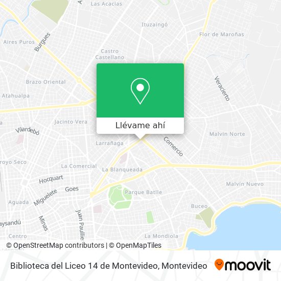 Mapa de Biblioteca del Liceo 14 de Montevideo