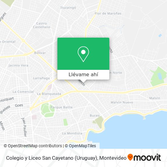 Mapa de Colegio y Liceo San Cayetano (Uruguay)