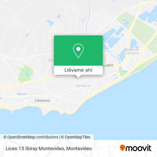 Mapa de Liceo 15 Ibiray Montevideo
