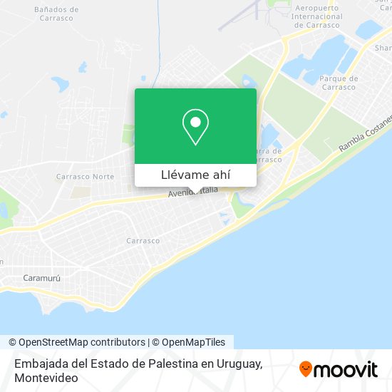 Mapa de Embajada del Estado de Palestina en Uruguay