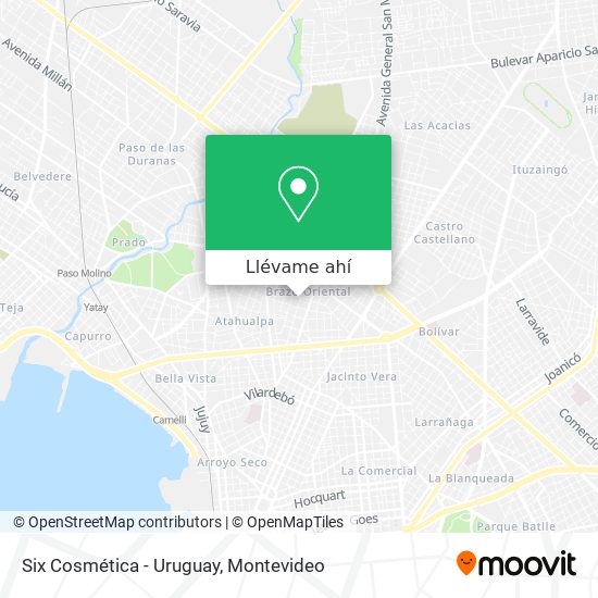 Mapa de Six Cosmética - Uruguay