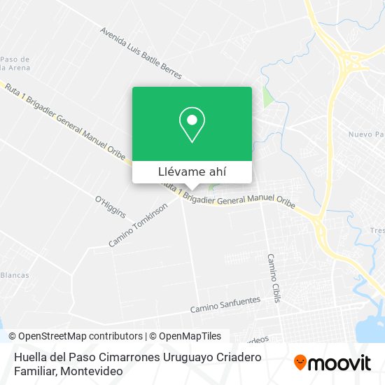 Mapa de Huella del Paso Cimarrones Uruguayo Criadero Familiar
