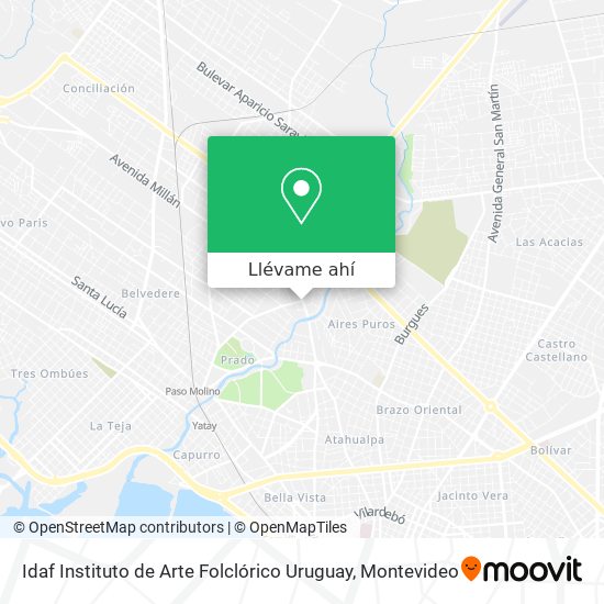 Mapa de Idaf Instituto de Arte Folclórico Uruguay