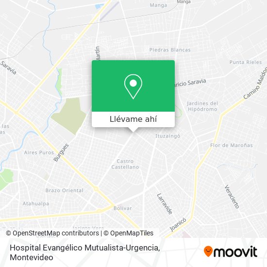 Mapa de Hospital Evangélico Mutualista-Urgencia
