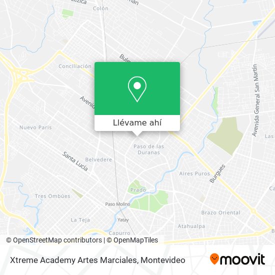 Mapa de Xtreme Academy Artes Marciales