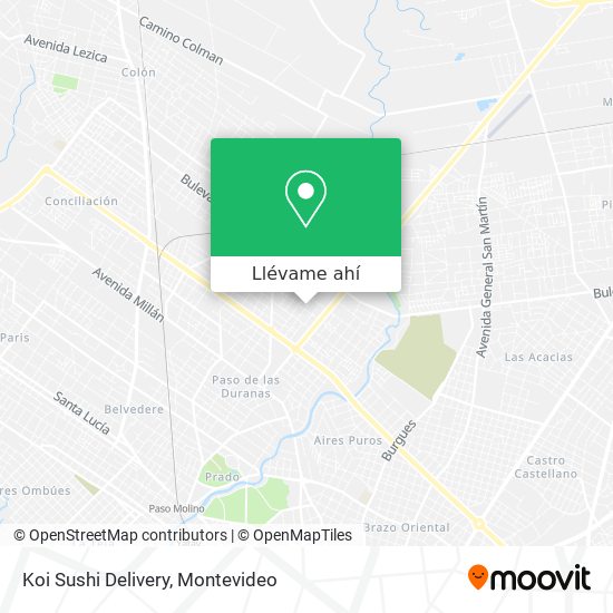 Mapa de Koi Sushi Delivery