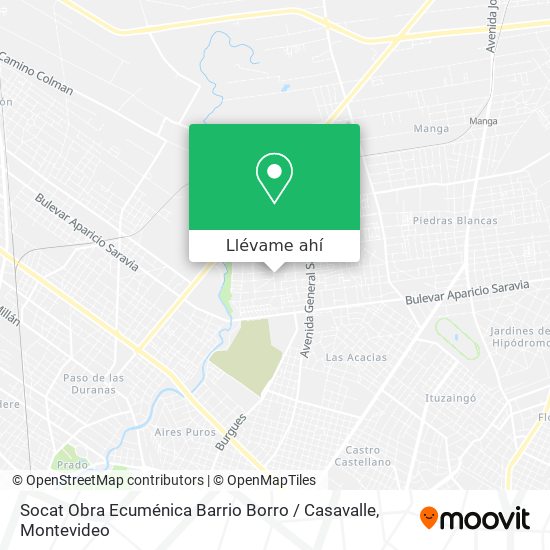 Mapa de Socat Obra Ecuménica Barrio Borro / Casavalle