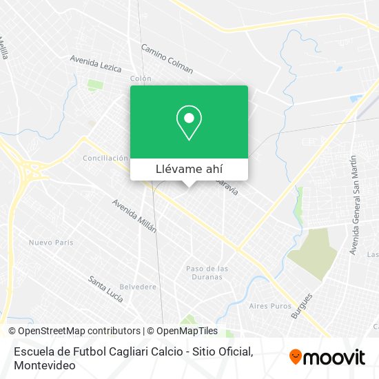 Mapa de Escuela de Futbol Cagliari Calcio - Sitio Oficial