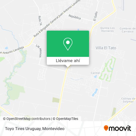 Mapa de Toyo Tires Uruguay
