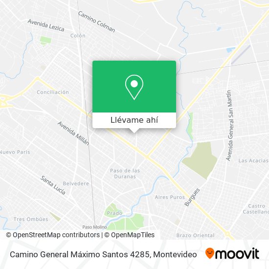 Mapa de Camino General Máximo Santos 4285