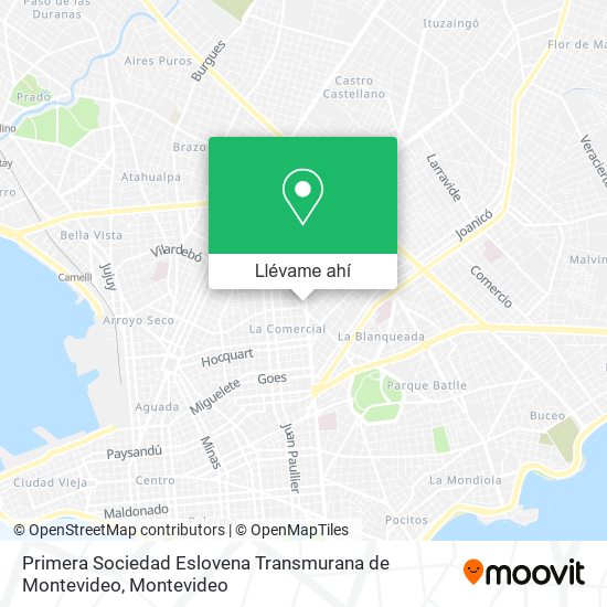 Mapa de Primera Sociedad Eslovena Transmurana de Montevideo