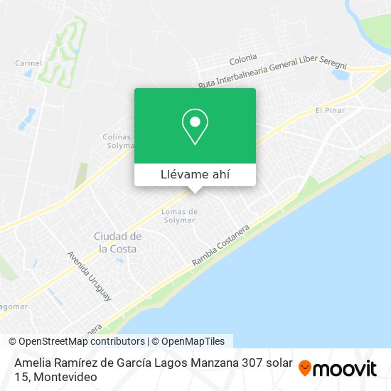 Mapa de Amelia Ramírez de García Lagos Manzana 307 solar 15