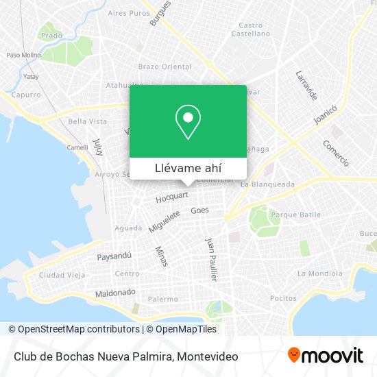 Mapa de Club de Bochas Nueva Palmira