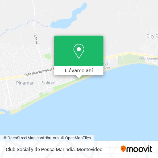 Mapa de Club Social y de Pesca Marindia