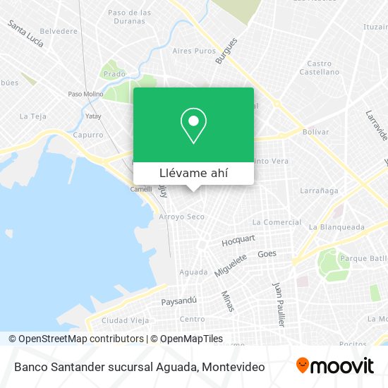 Mapa de Banco Santander sucursal Aguada