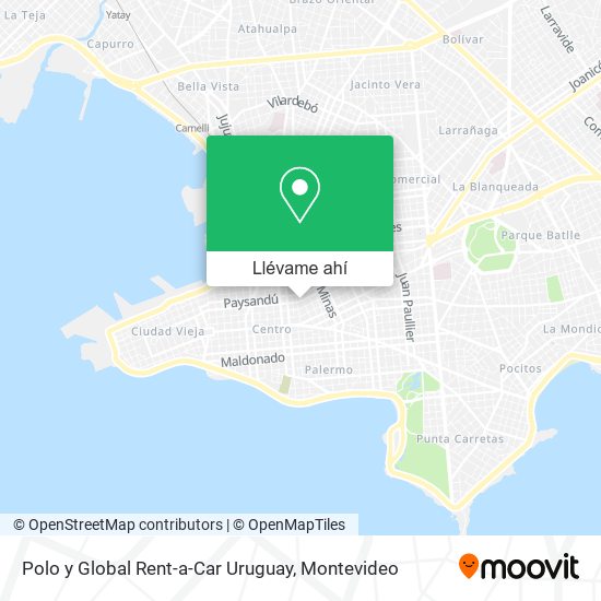 Mapa de Polo y Global Rent-a-Car Uruguay