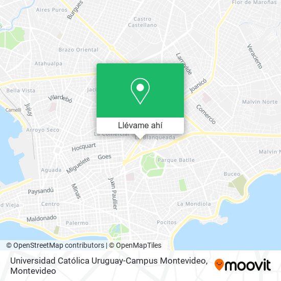 Mapa de Universidad Católica Uruguay-Campus Montevideo