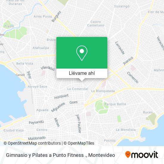 Mapa de Gimnasio y Pilates a Punto Fitness .