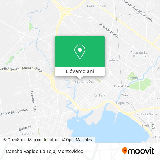 Mapa de Cancha Rapido La Teja