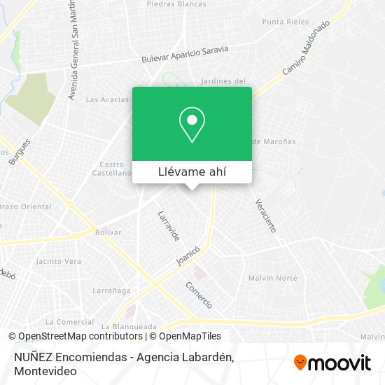 Mapa de NUÑEZ Encomiendas - Agencia Labardén