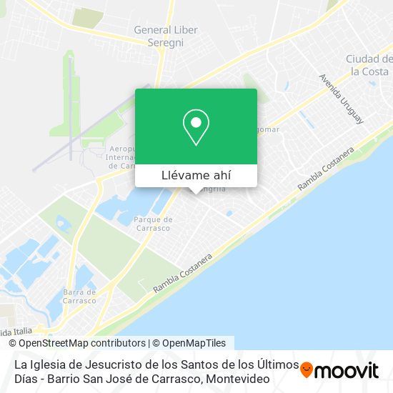 Mapa de La Iglesia de Jesucristo de los Santos de los Últimos Días -  Barrio San José de Carrasco