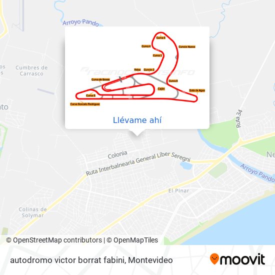 Mapa de autodromo victor borrat fabini