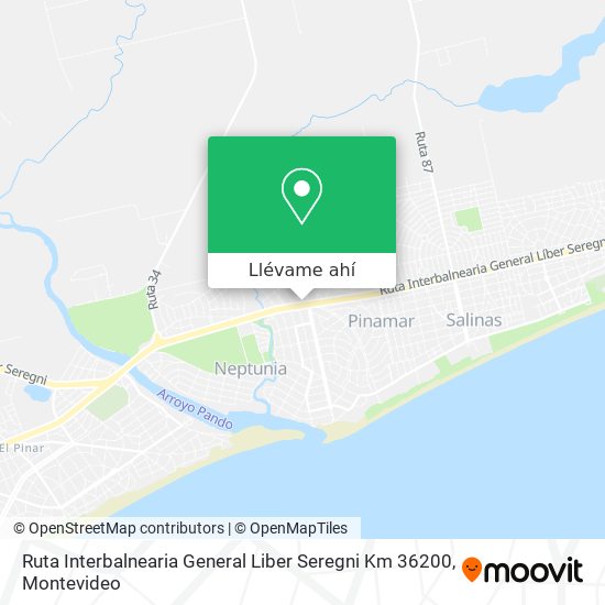 Mapa de Ruta Interbalnearia General Liber Seregni Km 36200