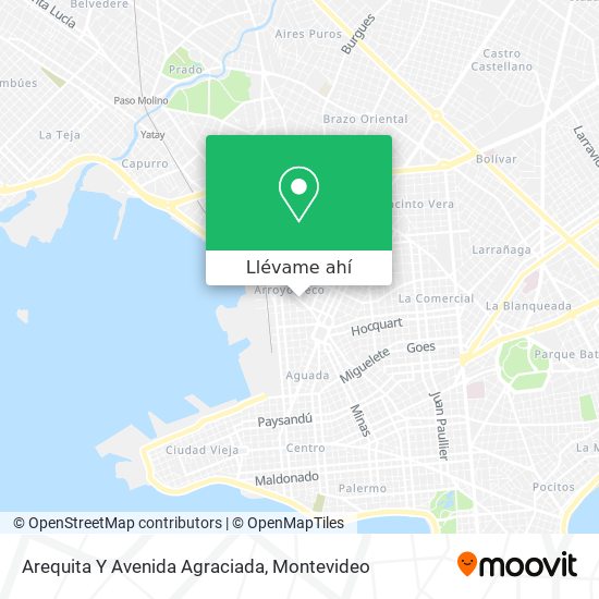 Mapa de Arequita Y Avenida Agraciada
