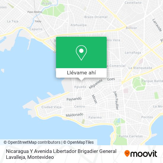 Mapa de Nicaragua Y Avenida Libertador Brigadier General Lavalleja