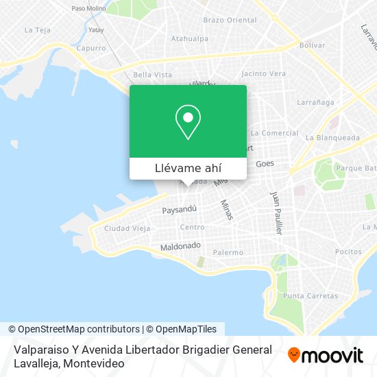 Mapa de Valparaiso Y Avenida Libertador Brigadier General Lavalleja