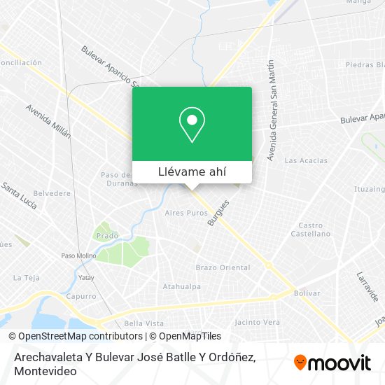 Mapa de Arechavaleta Y Bulevar José Batlle Y Ordóñez