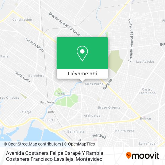 Mapa de Avenida Costanera Felipe Carapé Y Rambla Costanera Francisco Lavalleja