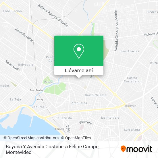 Mapa de Bayona Y Avenida Costanera Felipe Carapé