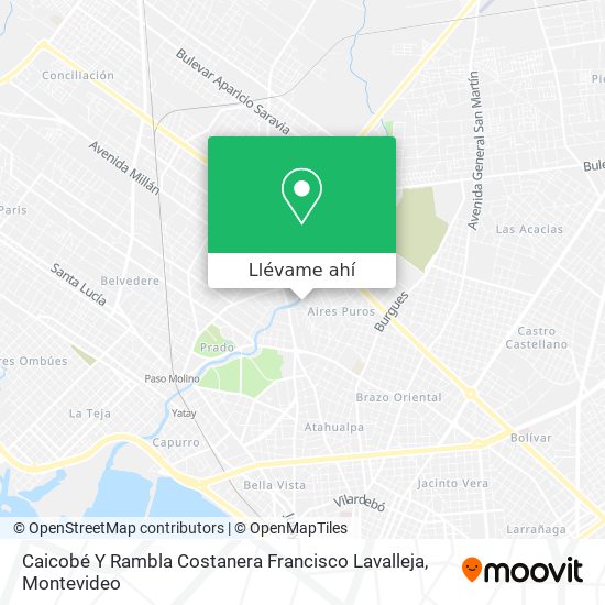 Mapa de Caicobé Y Rambla Costanera Francisco Lavalleja