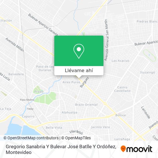 Mapa de Gregorio Sanabria Y Bulevar José Batlle Y Ordóñez