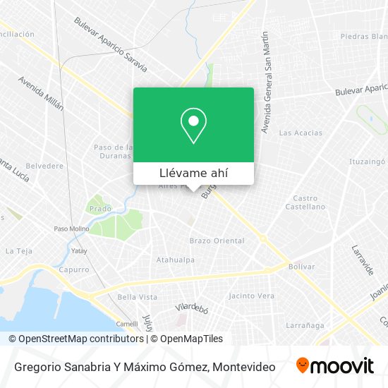 Mapa de Gregorio Sanabria Y Máximo Gómez