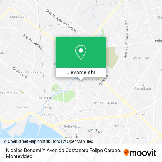 Mapa de Nicolas Bonomi Y Avenida Costanera Felipe Carapé