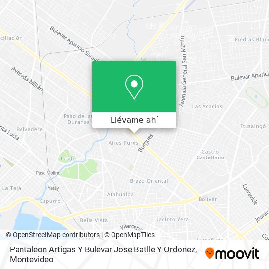 Mapa de Pantaleón Artigas Y Bulevar José Batlle Y Ordóñez