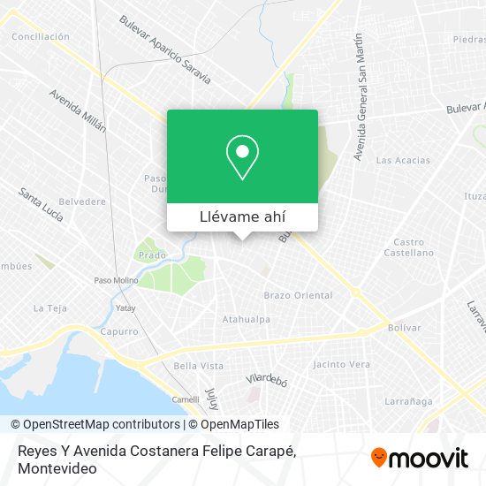 Mapa de Reyes Y Avenida Costanera Felipe Carapé