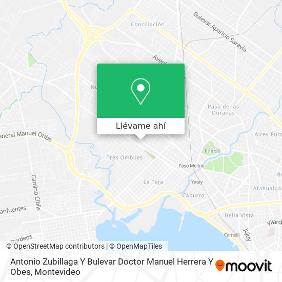 Mapa de Antonio Zubillaga Y Bulevar Doctor Manuel Herrera Y Obes