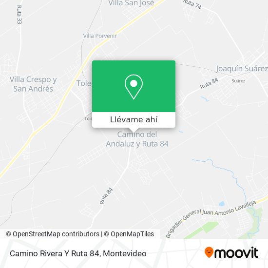 Mapa de Camino Rivera Y Ruta 84