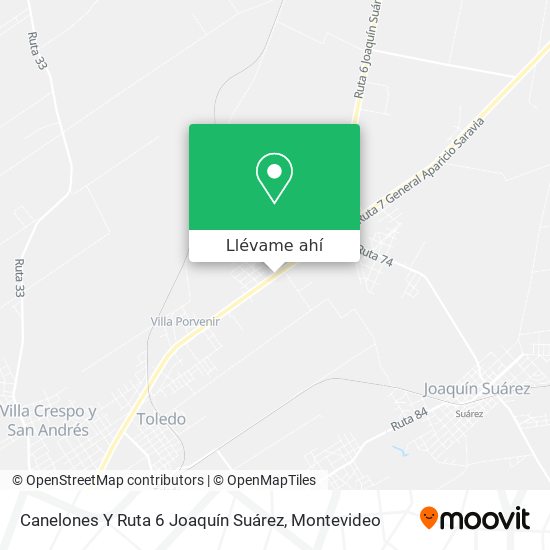 Mapa de Canelones Y Ruta 6 Joaquín Suárez