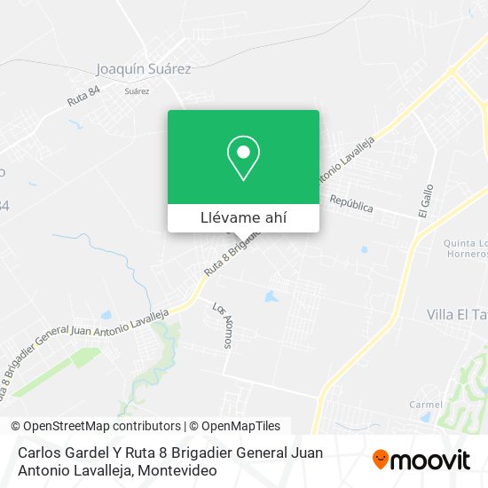 Mapa de Carlos Gardel Y Ruta 8 Brigadier General Juan Antonio Lavalleja