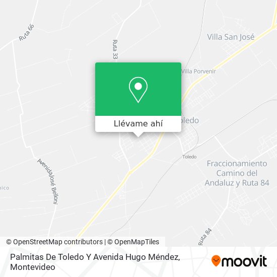 Mapa de Palmitas De Toledo Y Avenida Hugo Méndez