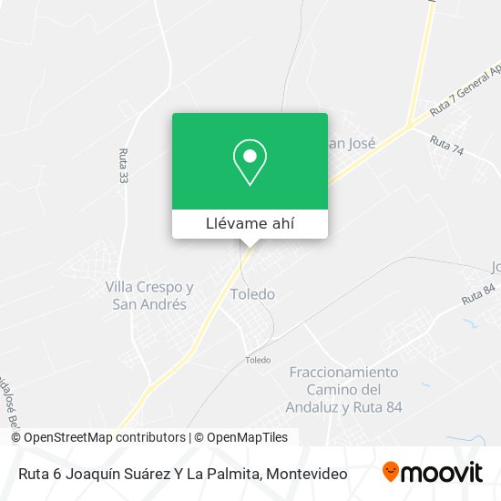 Mapa de Ruta 6 Joaquín Suárez Y La Palmita
