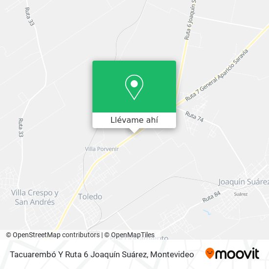 Mapa de Tacuarembó Y Ruta 6 Joaquín Suárez