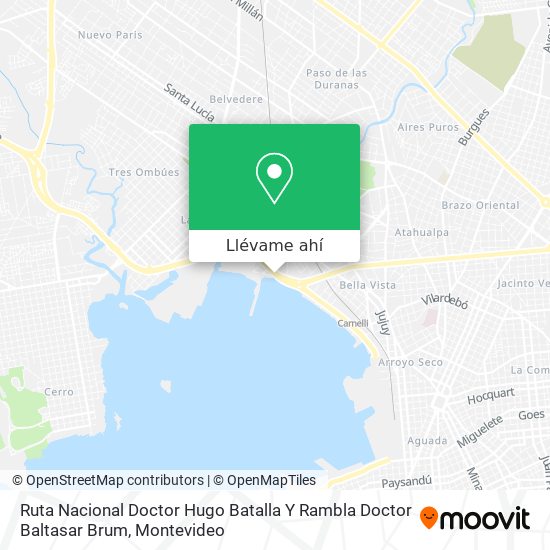 Mapa de Ruta Nacional Doctor Hugo Batalla Y Rambla Doctor Baltasar Brum
