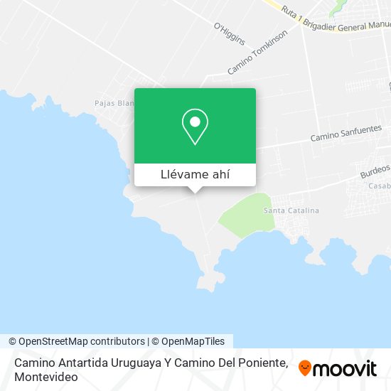 Mapa de Camino Antartida Uruguaya Y Camino Del Poniente